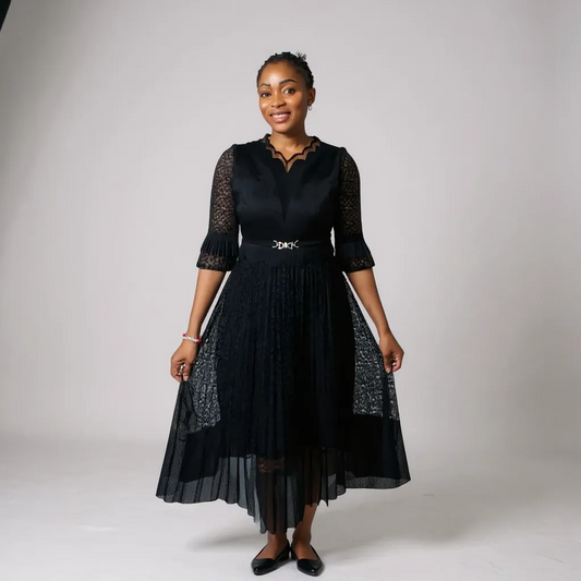 Miyake-Inspired Pleated Dress – One Size Fits All