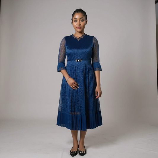 Miyake-Inspired Pleated Dress – One Size Fits All