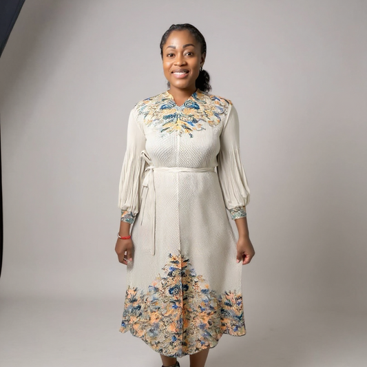 Miyake-Inspired Pleated Dress – One Size Fits All