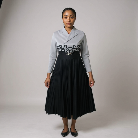 Miyake-Inspired Pleated Dress – One Size Fits All
