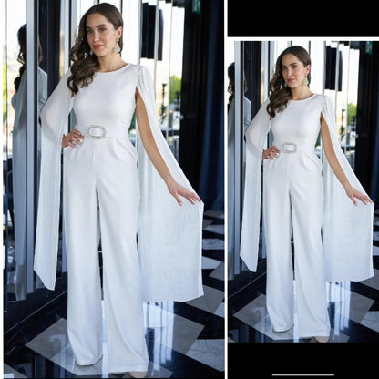 White Jumpsuit with Flared Sleeves – Effortless Elegance