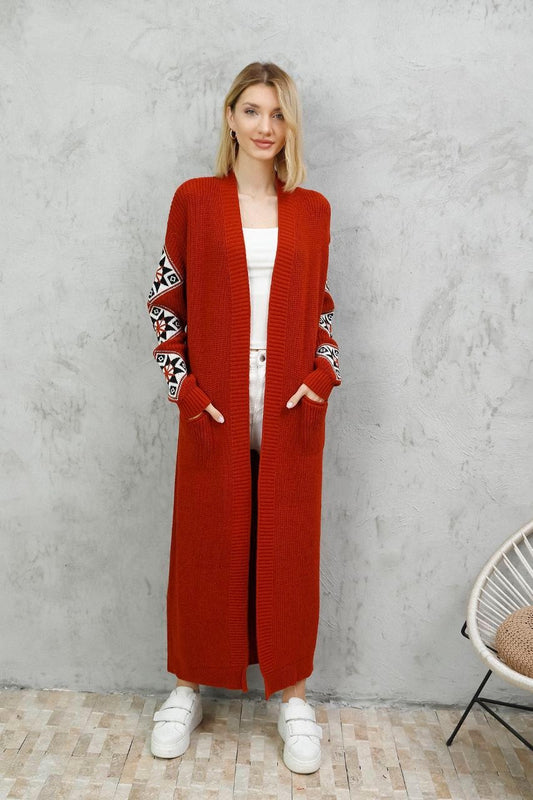 Open Front Wool Fabric Kimono Cardigan
