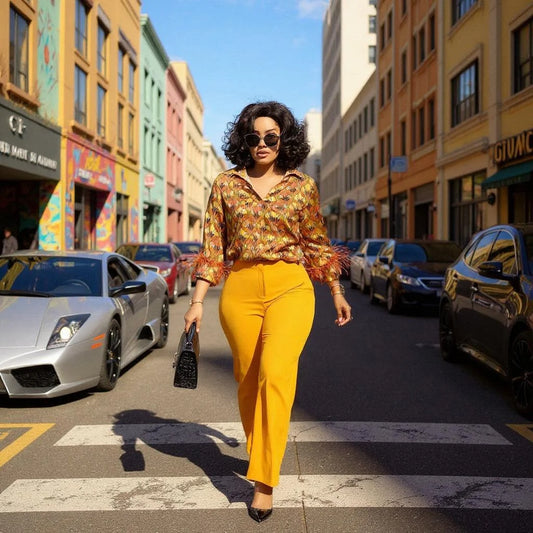 Satin 2-Piece Top & Cotton Pant