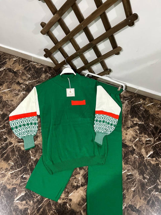 Cozy Sweater Fabric Two Pieces Set