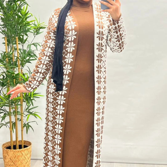 “Cozy Luxe” – Full-Length Dress with Cover-All Knit