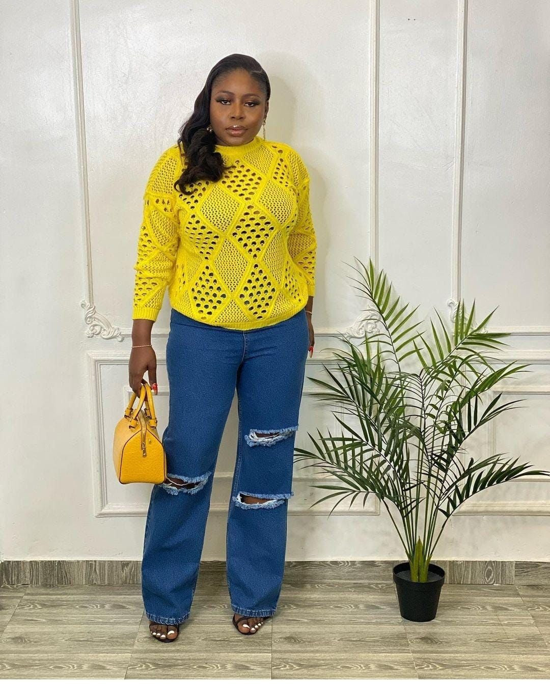 Warm Clothing Perforated Sweater