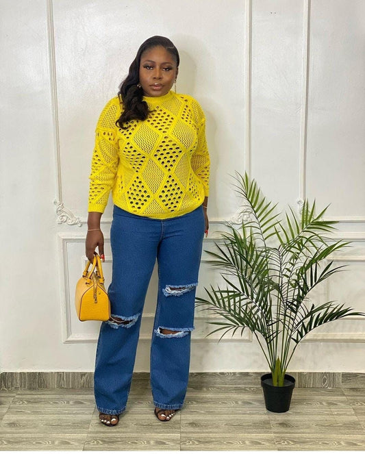 Warm Clothing Perforated Sweater