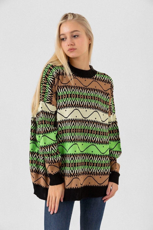 Cozy Multi Coloured Stretchy Sweater