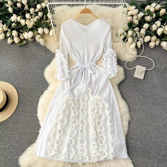 One Size Pleated Miyaki Dress - Stretchy Fabric