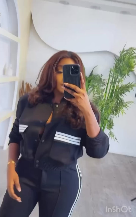 Black Two Pieces Tracksuit