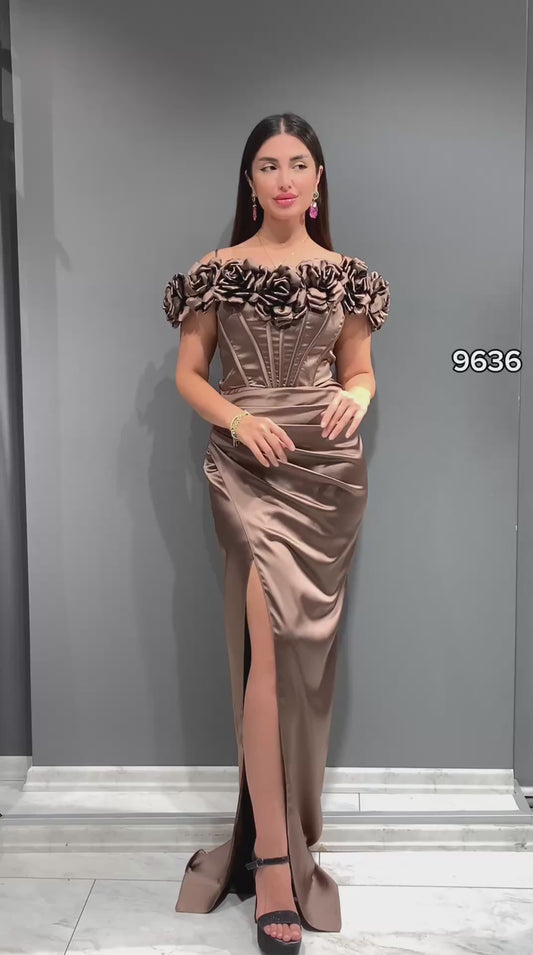 Evening Brown Dinner Dress – Elegant & Timeless