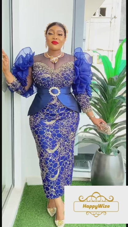 “Midnight Spark” – Party Dress with Luxe Detailing